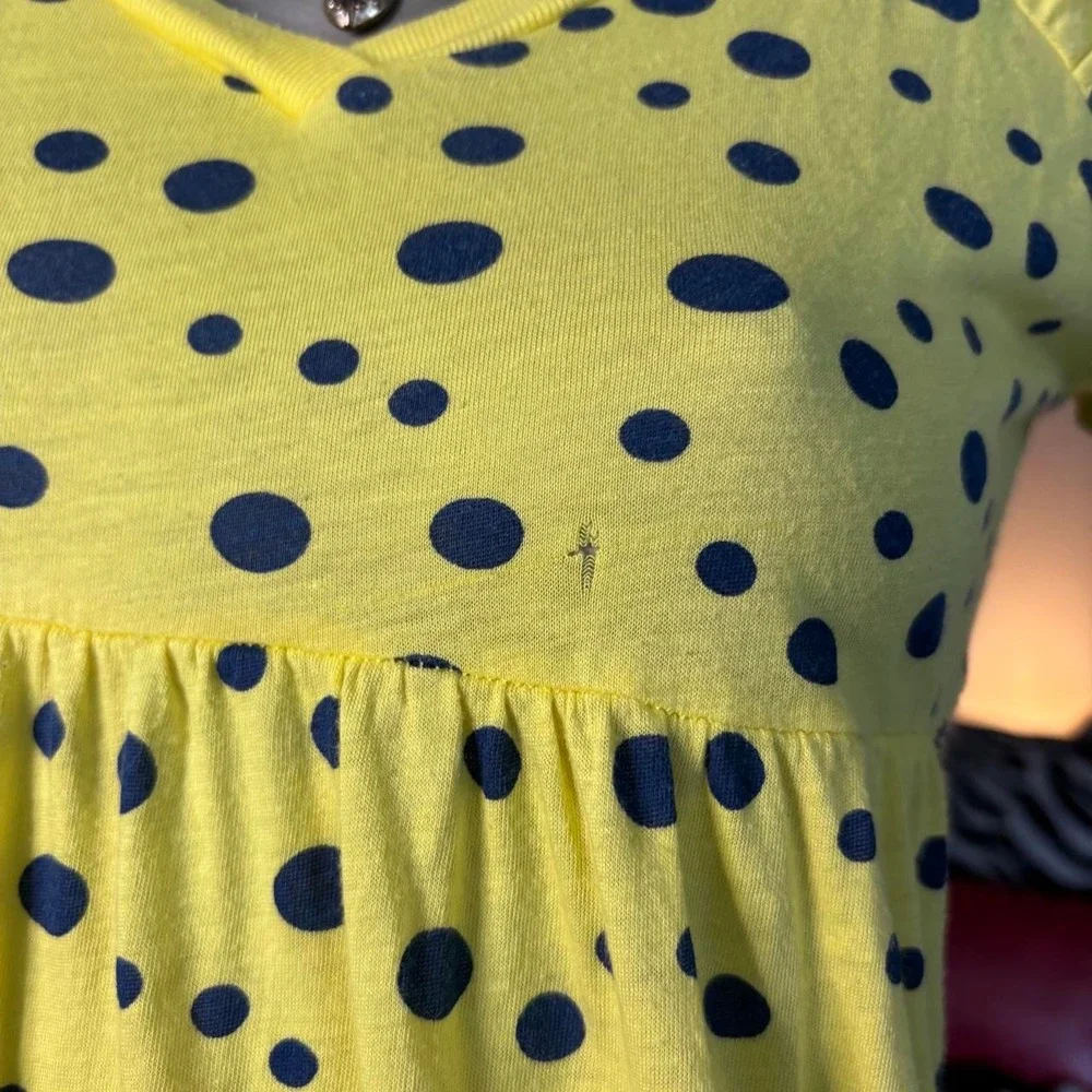 Y2K Yellow Polka Dot Babydoll Mini Dress Top Splendid 🍒